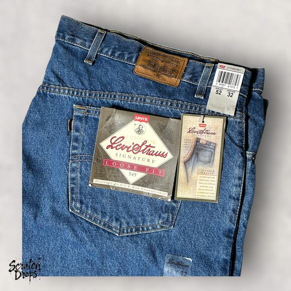 Vintage Levi's Strauss Signature 545 Men's Jeans NWT Deadstock W52 L32 Loose Fit - Picture 8 of 8